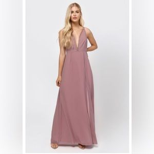 NWT Raelyn High Slit Mauve Maxi Dress SZ M